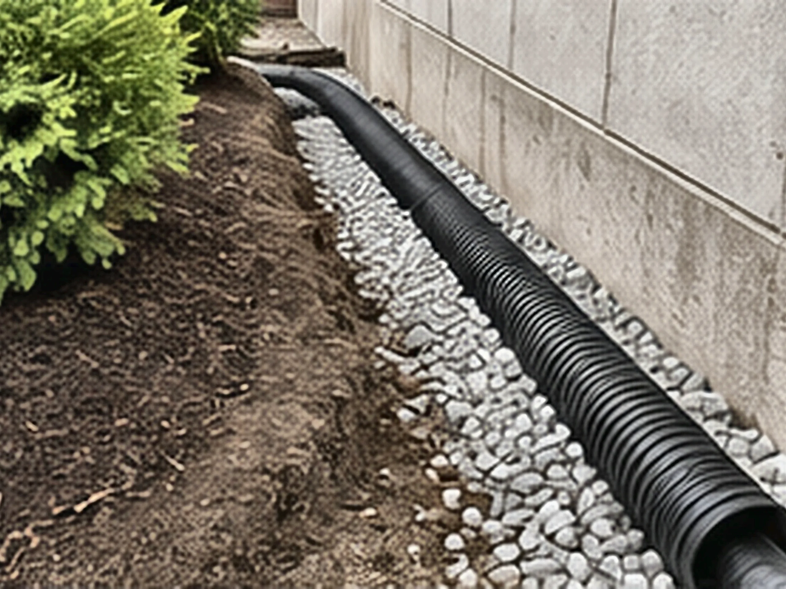Exterior foundation drainage work performed by Basement Waterproofing Parma